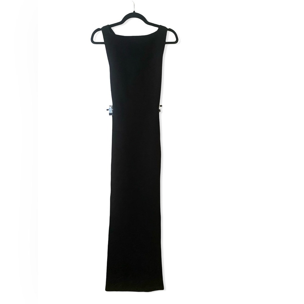 HELSA Lanli Knit Dress black open back maxi gown column sheath FWRD Revolve S - Picture 12 of 14